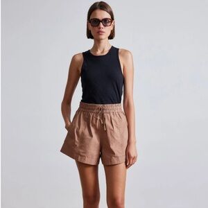 Apiece Apart Taupe Drawstring Shorts